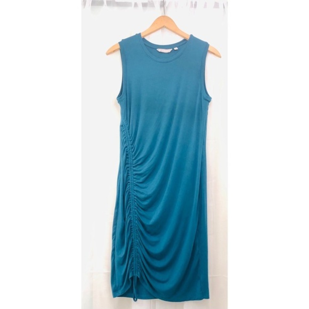 Athleta Ruched Sleeveless Grenada Coastal Teal Ruched Side Bodycon Dress Sz‎ Sm